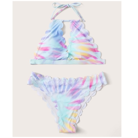 CLEARANCE Sherbet Dreams Scalloped Tie Dye 2Pc Bikini - Picture 3 of 6